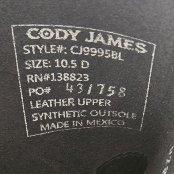 Cody James Mens Leather Square Toe Harness Moto Boots Black CJ9995BL Size 10.5 D main image 8